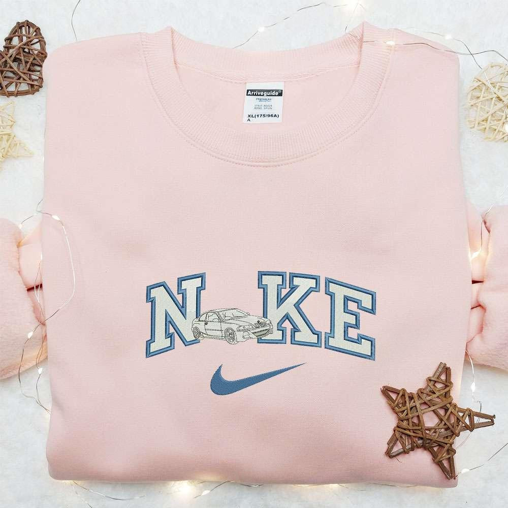 White Car x Nike Embroidered Shirt Transportations Embroidered Hoodie Best Gift Ideas