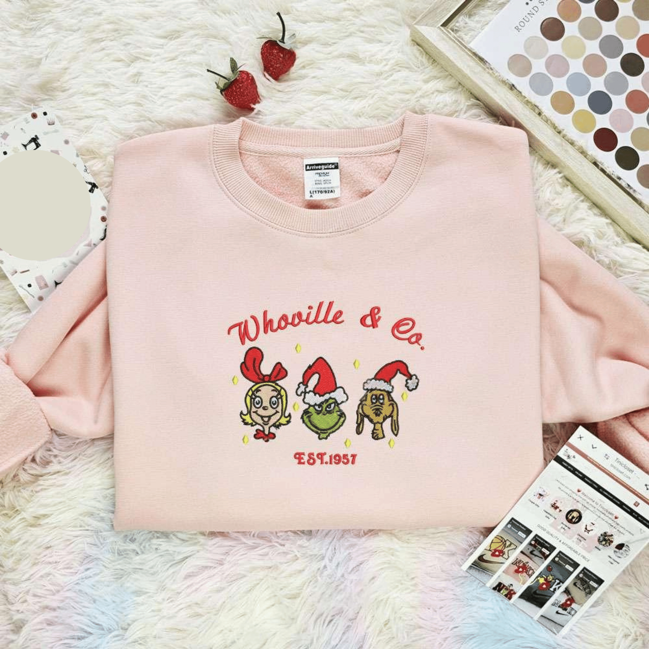 Whoville University 1957 Grinch Christmas Embroidered Shirt, Best Christmas Gift Ideas For Family
