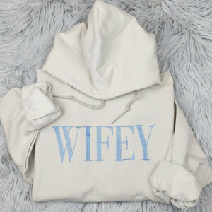 Wifey Embroidered Crewneck - Wedding Gift - Gift For Her - Wifey Hubby Shirt