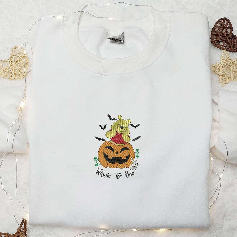 Winnie The Boo Pumpkin Embroidered Sweatshirt Disney Characters Embroidered Shirt Best Halloween Gift Ideas