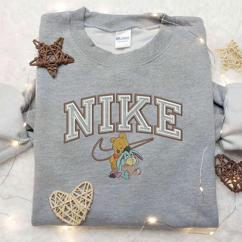 Winnie The Pooh and Eeyore x Nike Embroidered Sweatshirt Winnie The Pooh Embroidered Sweatshirt Nike Inspired Embroidered Shirt