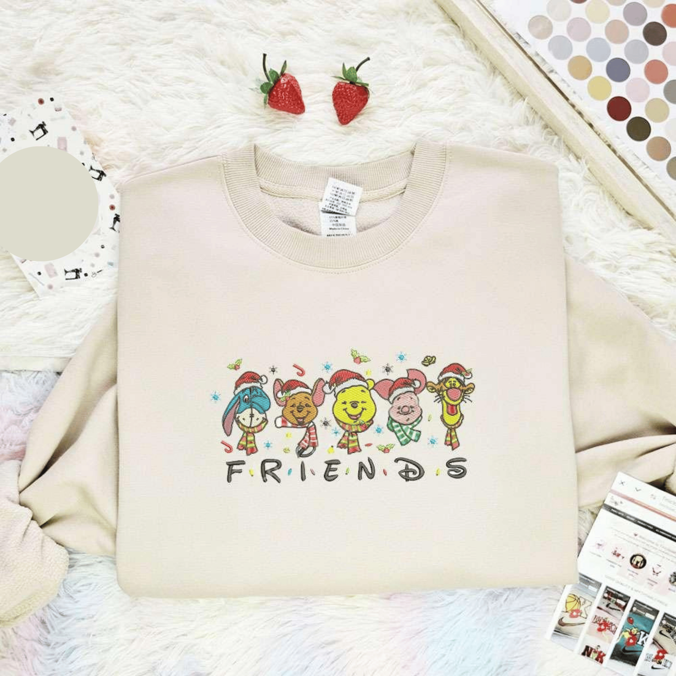 Winnie The Pooh And Friends Christmas Embroidered Shirt, Best Christmas Gift Ideas For Family