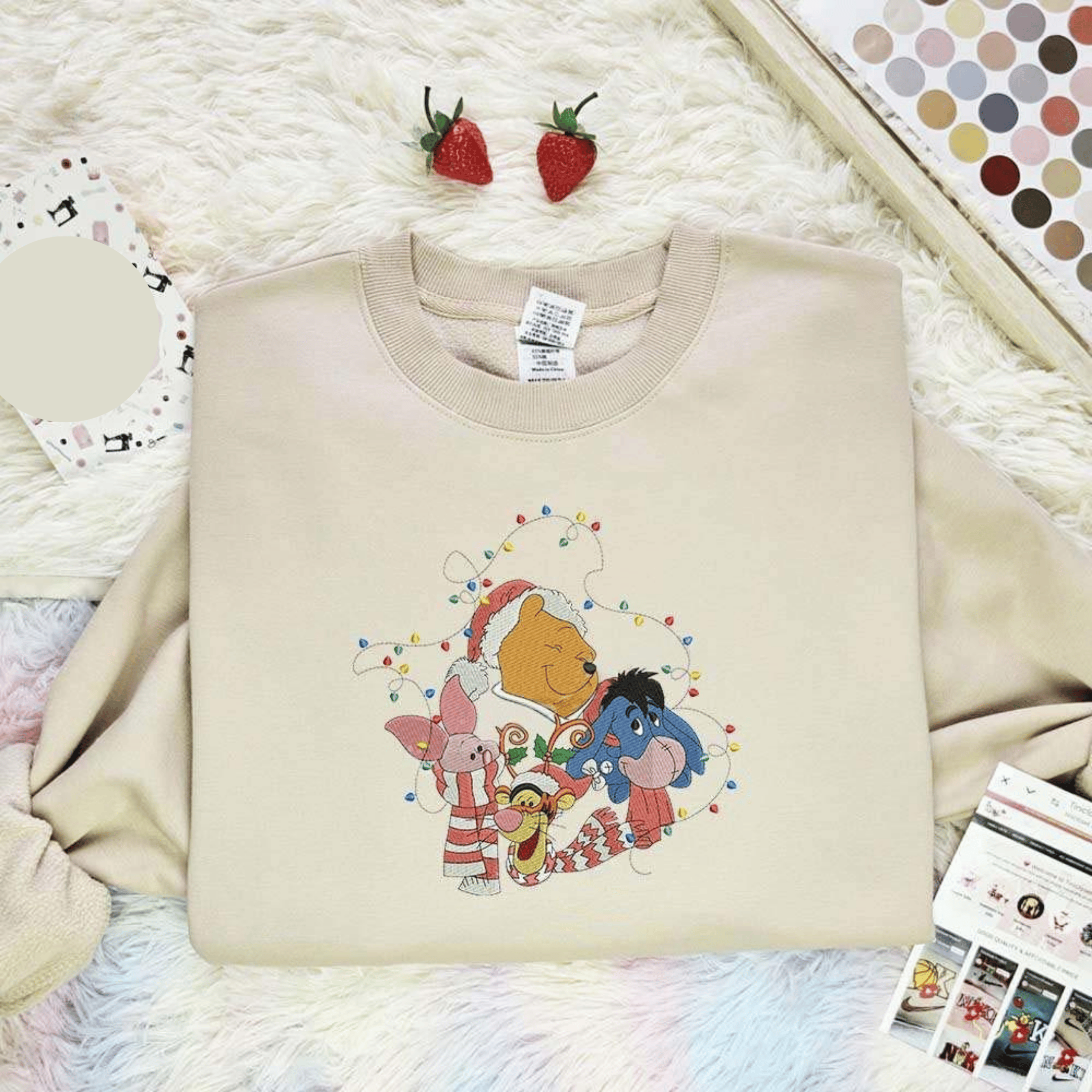 Winnie The Pooh And Friends Christmas Lights Embroidered Shirt Christmas, Best Christmas Gift Ideas For Family