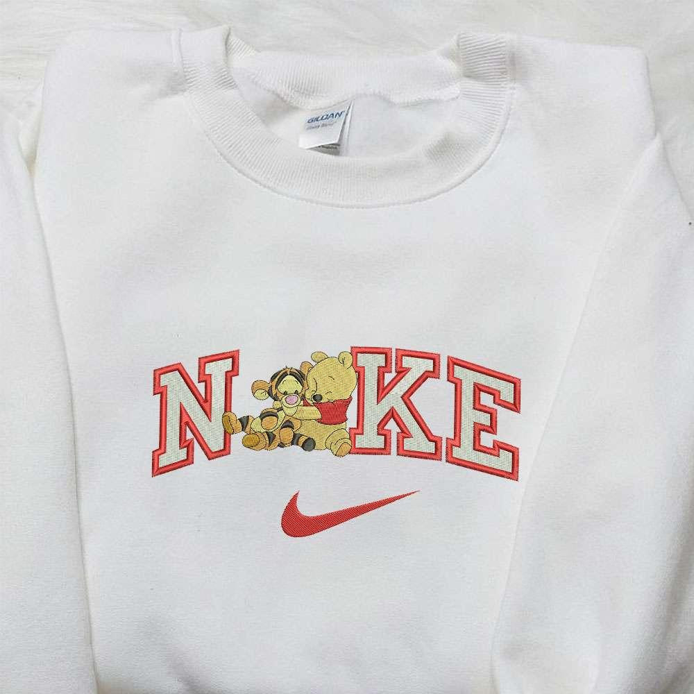 Winnie The Pooh and Tiger x Nike Embroidered Sweatshirt Winnie The Pooh Disney Embroidered Sweatshirt Nike Inspired Embroidered Shirt