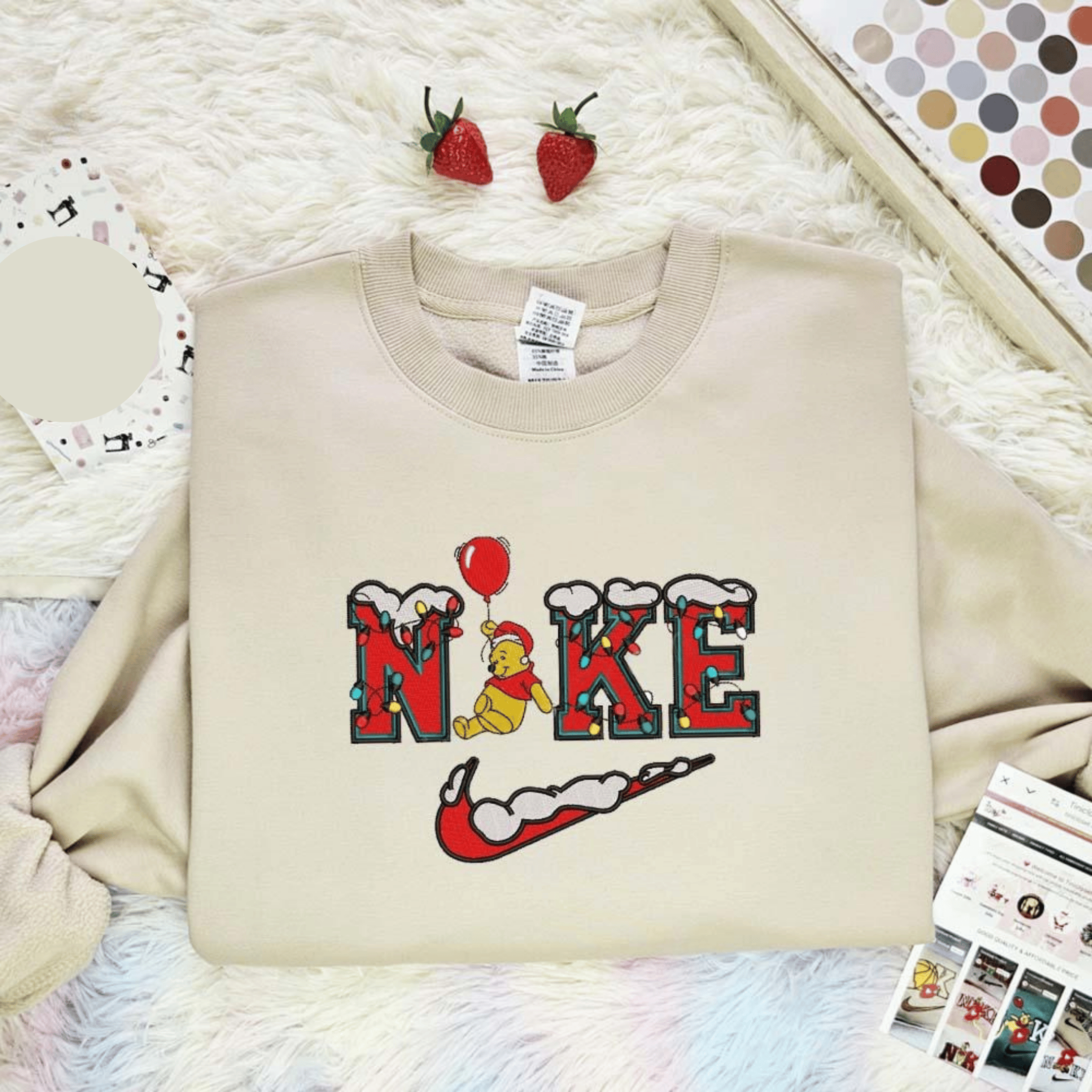 Winnie The Pooh Christmas Balloon Embroidered Shirt, Best Christmas Gift Ideas For Family