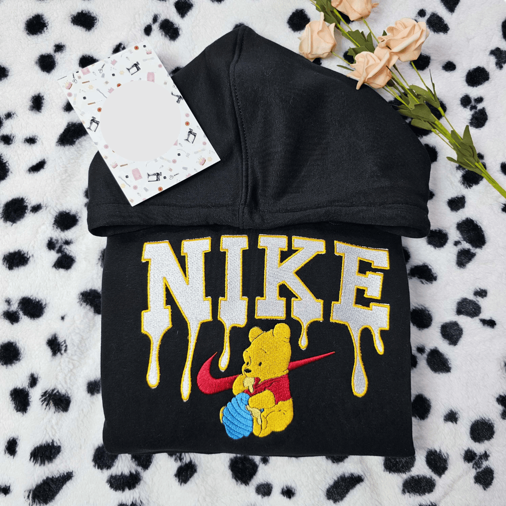 Winnie The Pooh Eating Honey Disney Characters Embroidered Shirt