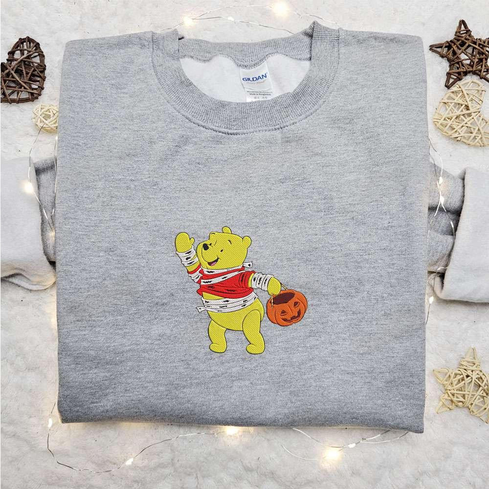 Winnie The Pooh Mummy Embroidered T shirt Disney Halloween Embroidered T shirt Best Halloween Gift Ideas