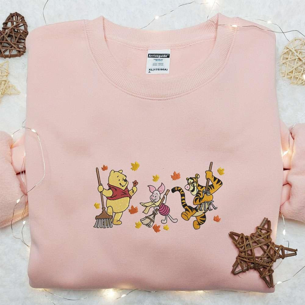 Winnie The Pooh Team Autumn Fall Disney Characters Embroidered Shirt Best Halloween Gift Ideas
