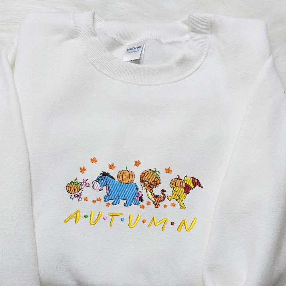 Winnie The Pooh Team Autumn Fall Embroidered Shirt Best Halloween Gift Ideas