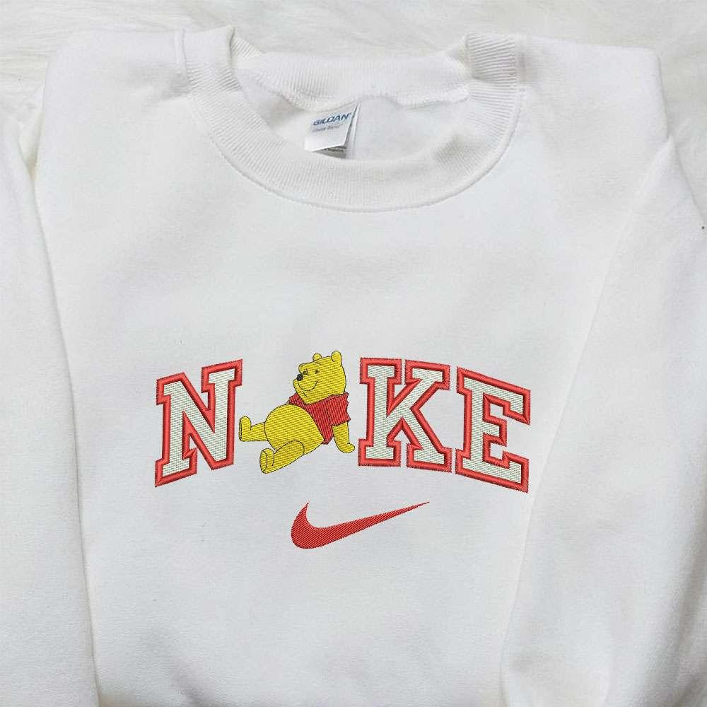 Winnie The Pooh x Nike Embroidered Sweatshirt Winnie The Pooh Disney Embroidered Sweatshirt Nike Inspired Embroidered Shirt