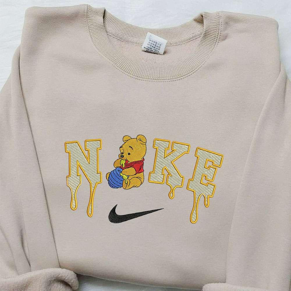 Winnie The Pooh x Nike Embroidered Sweatshirt Winnie The Pooh Embroidered Sweatshirt Nike Inspired Embroidered Shirt