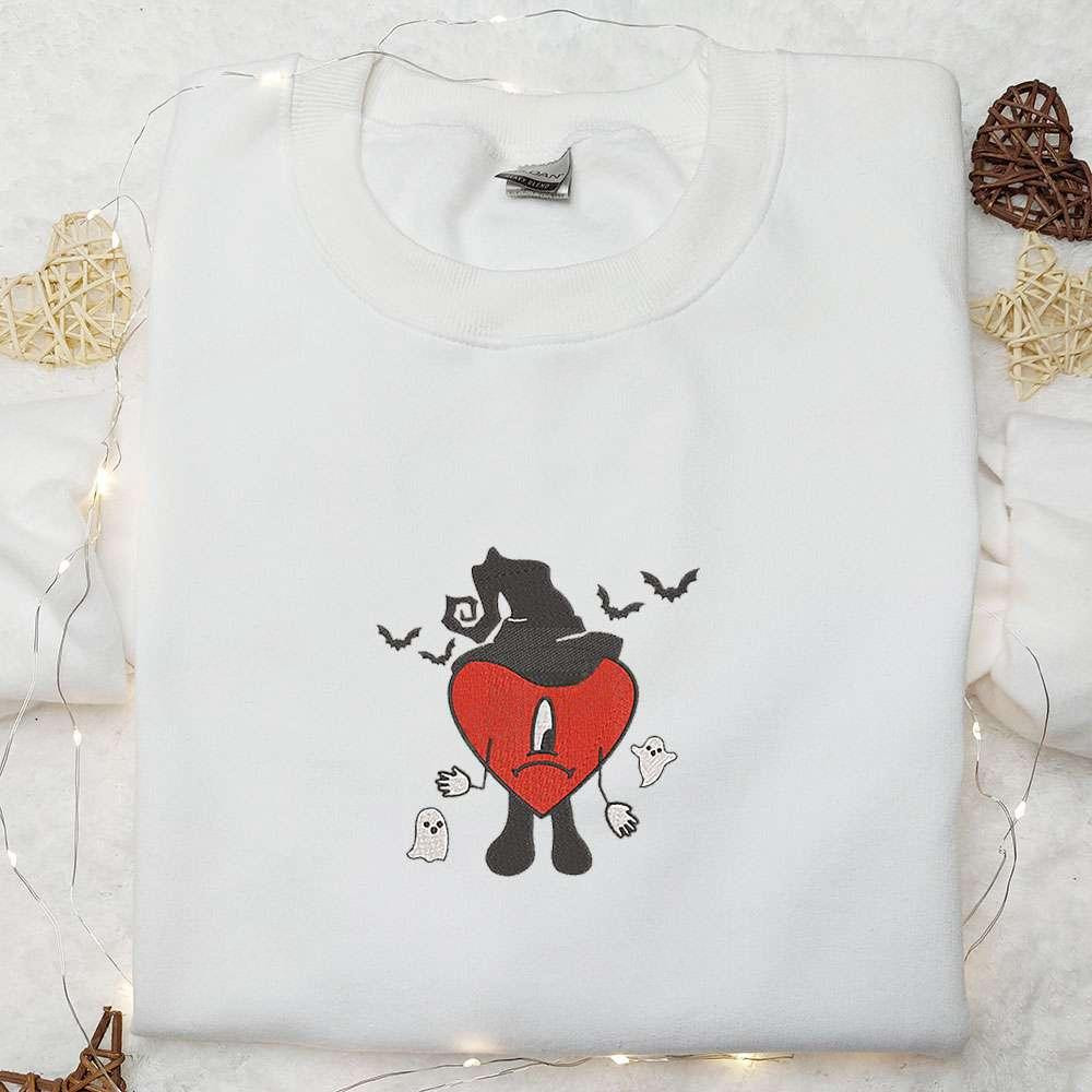Witch Bad Bunny Embroidered Sweatshirt Halloween Embroidered Hoodie Best Gifts for Family