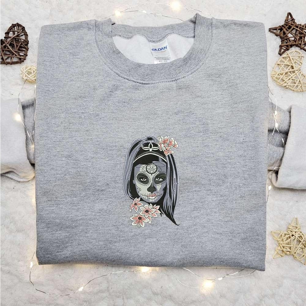 Woman Devil Mask Embroidered Sweatshirt Custom Embroidered Hoodie Best Gift Ideas For Family