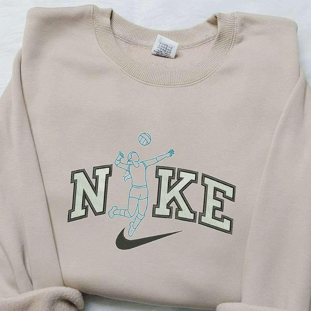 Women Volleyball x Nike Embroidered Hoodie Sport Embroidered Shirt Nike Inspired Embroidered Shirt