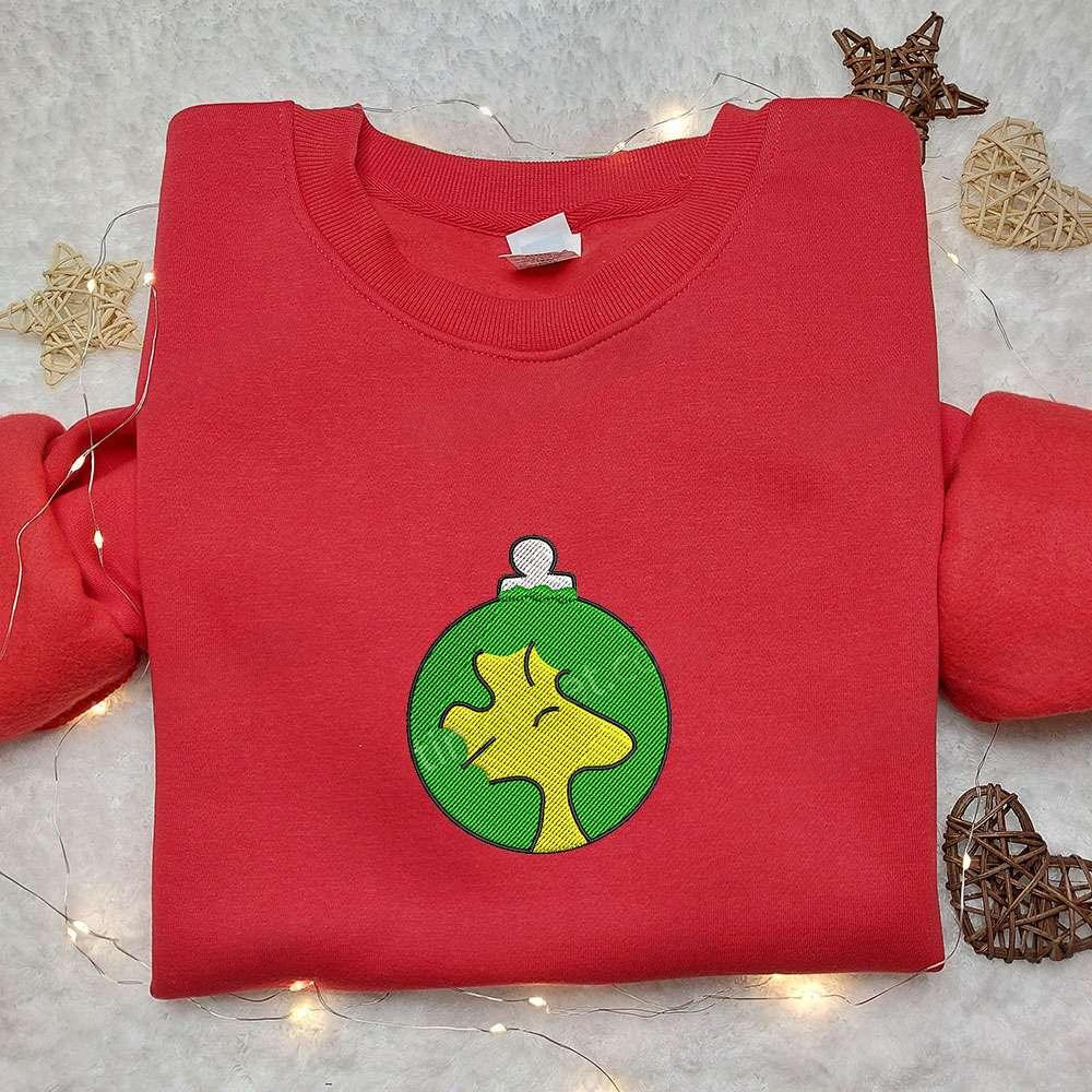 Woodstock The Peanuts Christmas Ornament Embroidered Shirt Christmas Embroidered Hoodie Best Gifts For Family