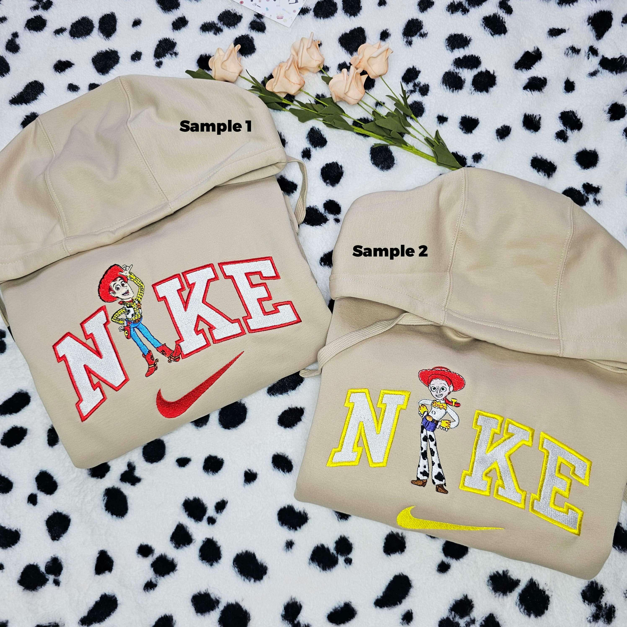 woody and jessie toy story disney characters embroidered couples shirts Best Gift For Lover