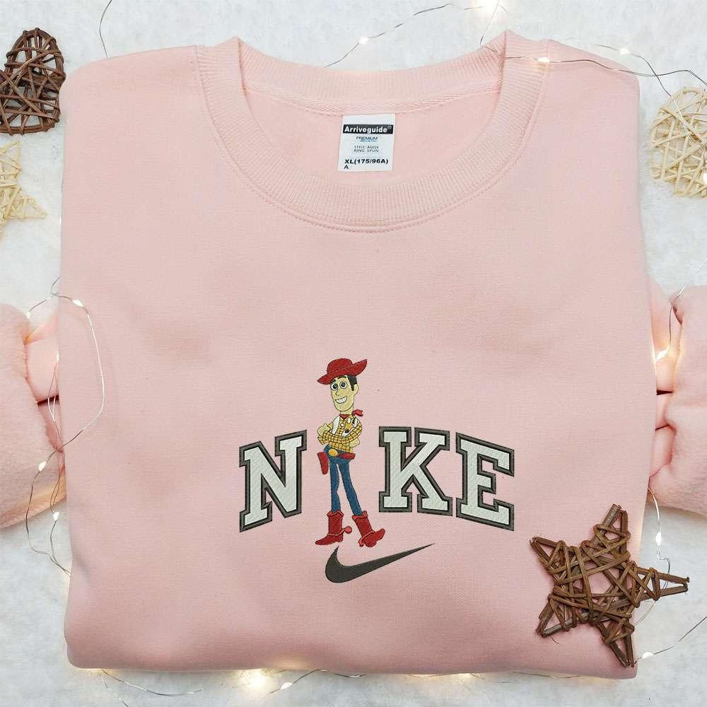 Woody x Nike Cartoon Embroidered Shirt Disney Characters Embroidered Hoodie Best Gift Ideas for Family