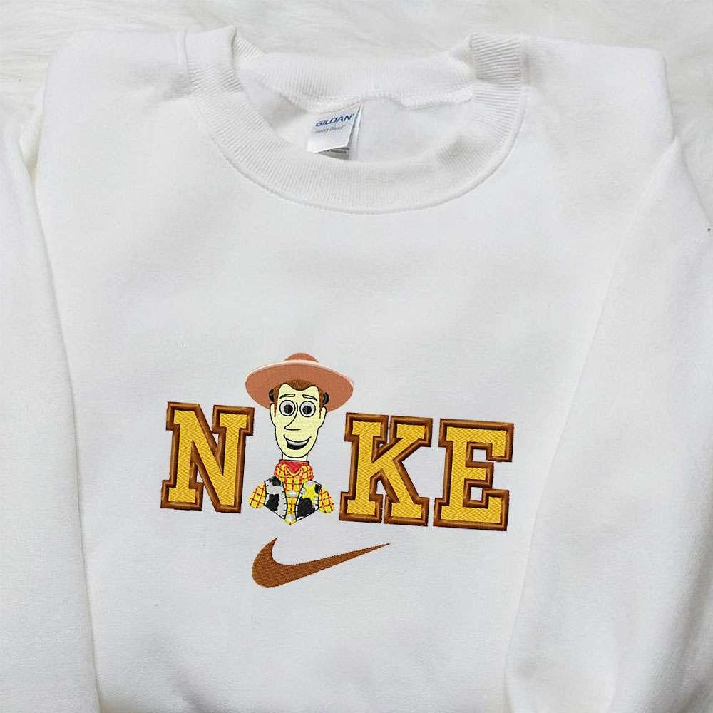 Woody x Nike Cartoon Embroidered Tshirt Toy Story Embroidered Shirt Nike Inspired Embroidered Shirt