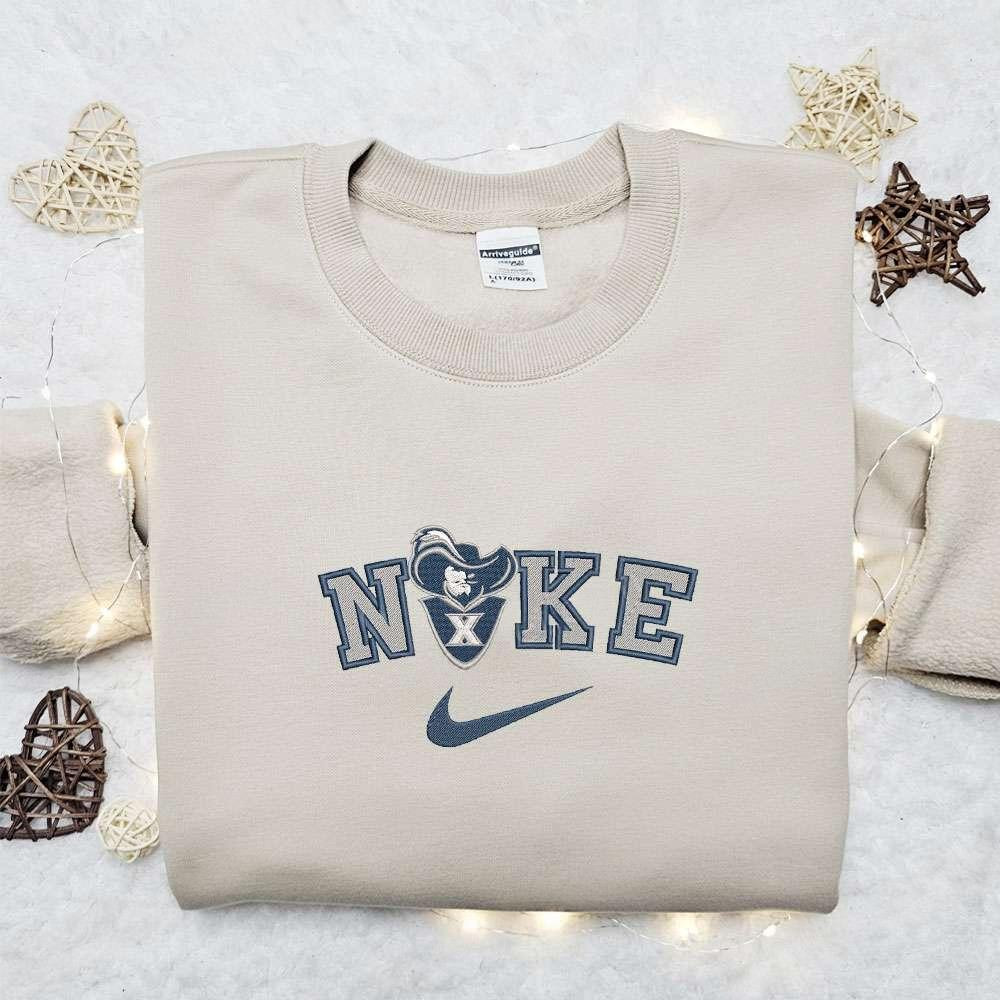 Xavier Musketeers x Nike Embroidered Shirt NCAA Sports Embroidered Hoodie Best Gift Idea