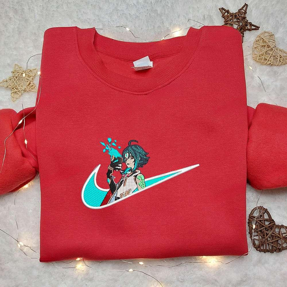 Xiao Genshin Impact X Swoosh Game Embroidered Hoodie Cool Anime Clothing , Anime Embroidered T-shirt Sweatshirt Hoodie, Inspired Anime Movie, Best Gift for Anime Fans