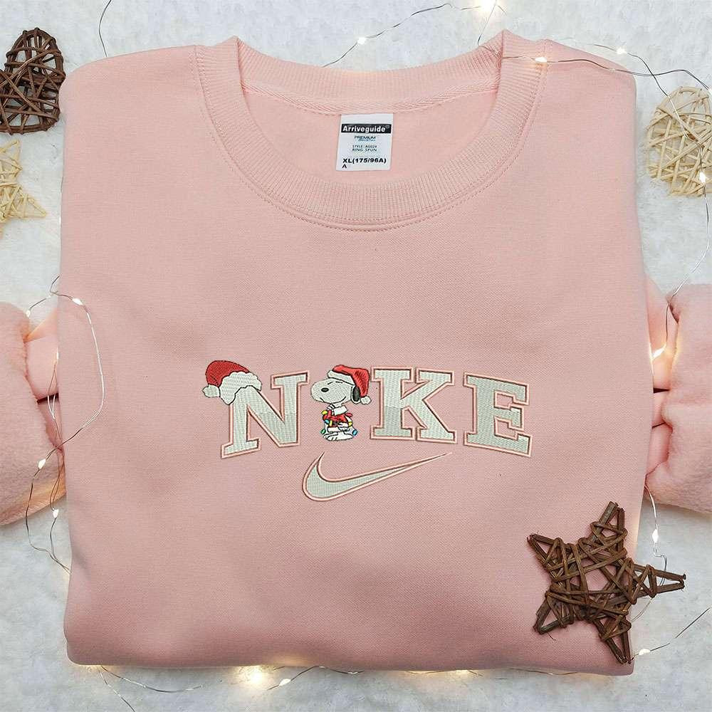 Xmas Snoopy x Nike Embroidered Sweatshirt Nike Inspired Embroidered Shirt Best Christmas Gift Ideas