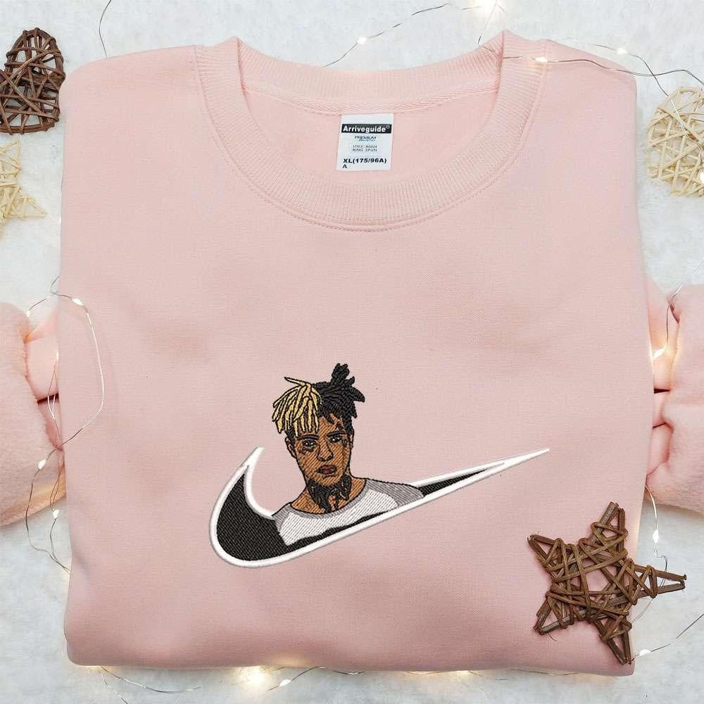 XXXTentacion x Swoosh Embroidered Hoodie Celebrity Emboidered Shirt Best Gift Ideas for Family