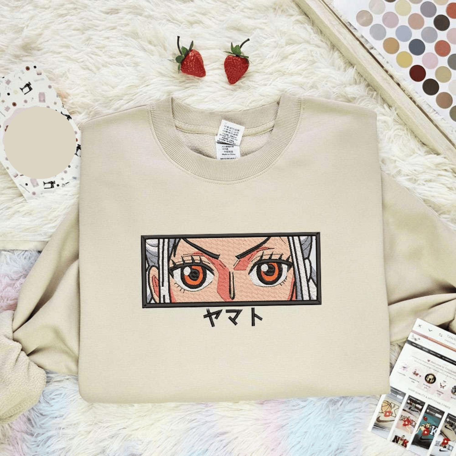Yamato Eyes One Piece Anime Embroidered Shirt, Inspired Anime Movie, Best Gift for Anime Fans