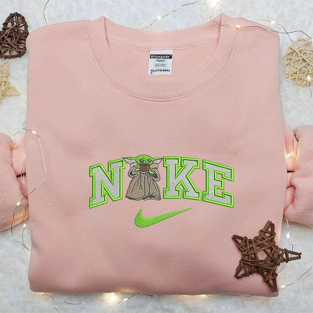 Yoda x Nike Embroidered Sweatshirt Star Wars Movie Embroidered Shirt Nike Inspired Embroidered Shirt