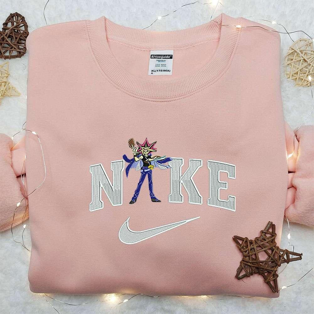 Yu Gi x Nike Anime Embroidered Hoodie Yu Gi Oh Embroidered Shirt Nike Inspired Embroidered Shirt