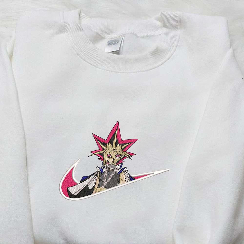 Yugi Mutou X Swoosh Embroidered Sweatshirt Yu Gi Oh , Anime Embroidered T-shirt Sweatshirt Hoodie, Inspired Anime Movie, Best Gift for Anime Fans