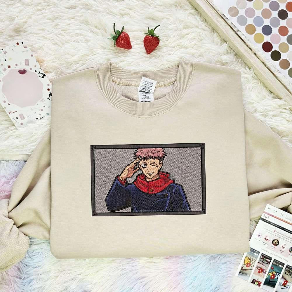 Yuji Itadori Jujutsu Kaisen Anime , Anime Embroidered T-shirt Sweatshirt Hoodie, Inspired Anime Movie, Best Gift for Anime Fans