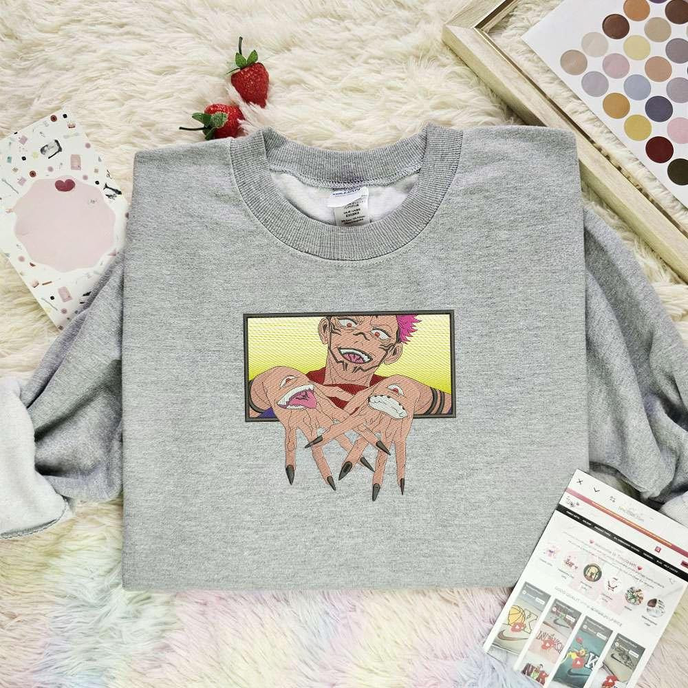 Yuji Itadori Rec Embroidered Shirt Jujutsu Kaisen Anime Embroidered Hoodie , Anime Embroidered T-shirt Sweatshirt Hoodie, Inspired Anime Movie, Best Gift for Anime Fans