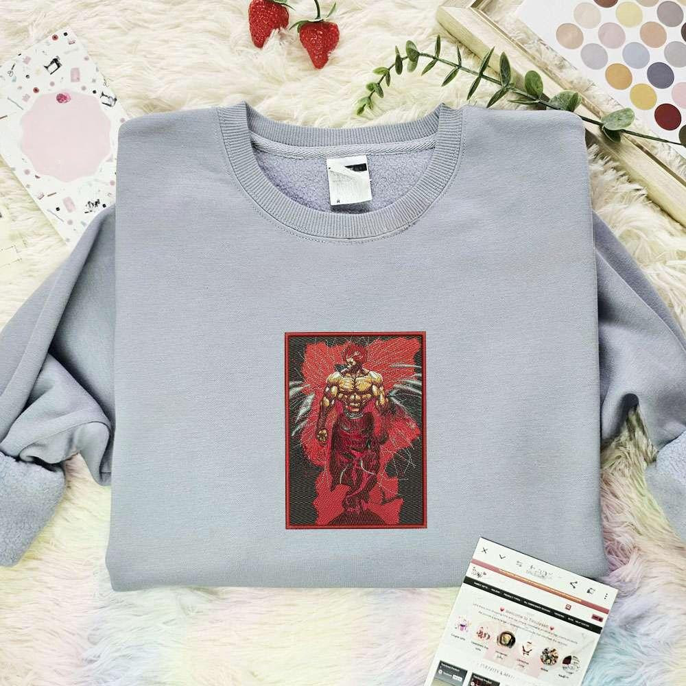 Yujiro Hanma Baki The Grappler Anime , Anime Embroidered T-shirt Sweatshirt Hoodie, Inspired Anime Movie, Best Gift for Anime Fans