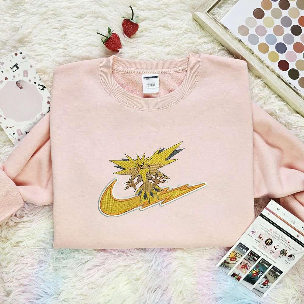 Zapdos Pokemon Anime Embroidered Shirt Xz2Iy , Anime Embroidered T-shirt Sweatshirt Hoodie, Inspired Anime Movie, Best Gift for Anime Fans