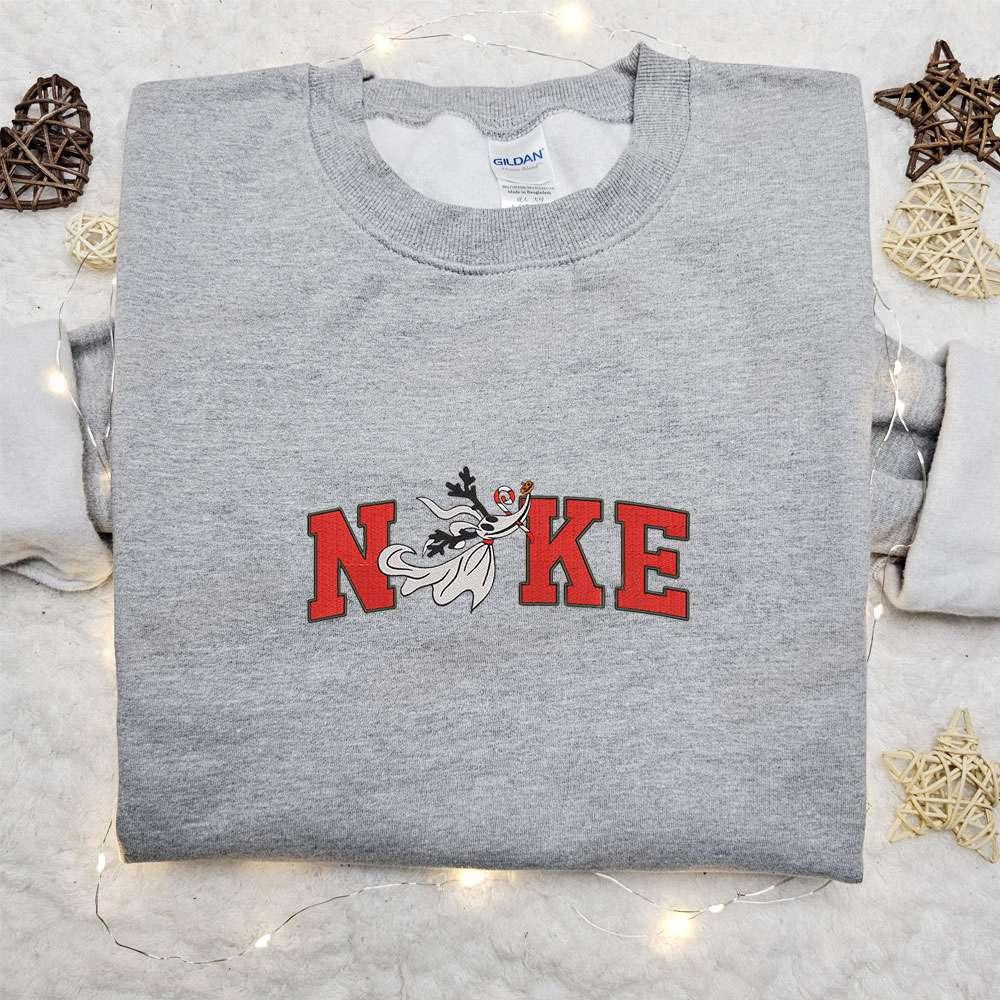 Zero Candy Cane x Nike Embroidered Sweatshirt Christmas Embroidered Shirt Best Christmas Gift Ideas for Family