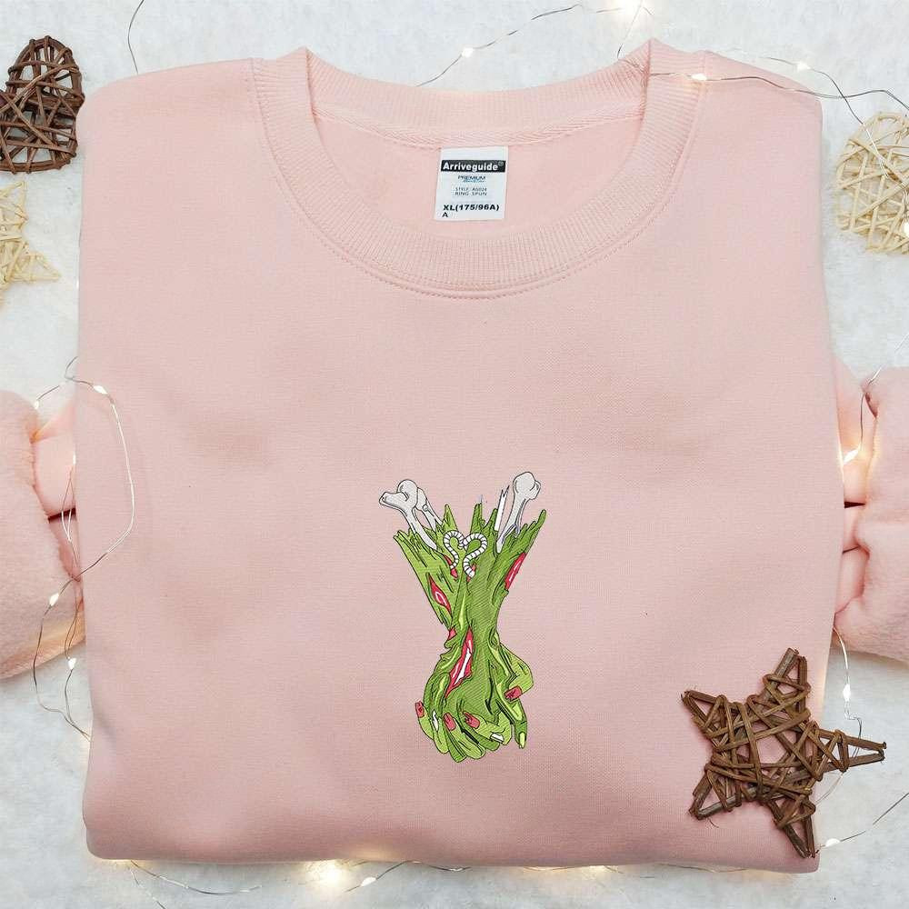 Zombie Holding Hands Embroidered Sweatshirt Valentines Day Embroidered Hoodie Best Halloween Gift Ideas
