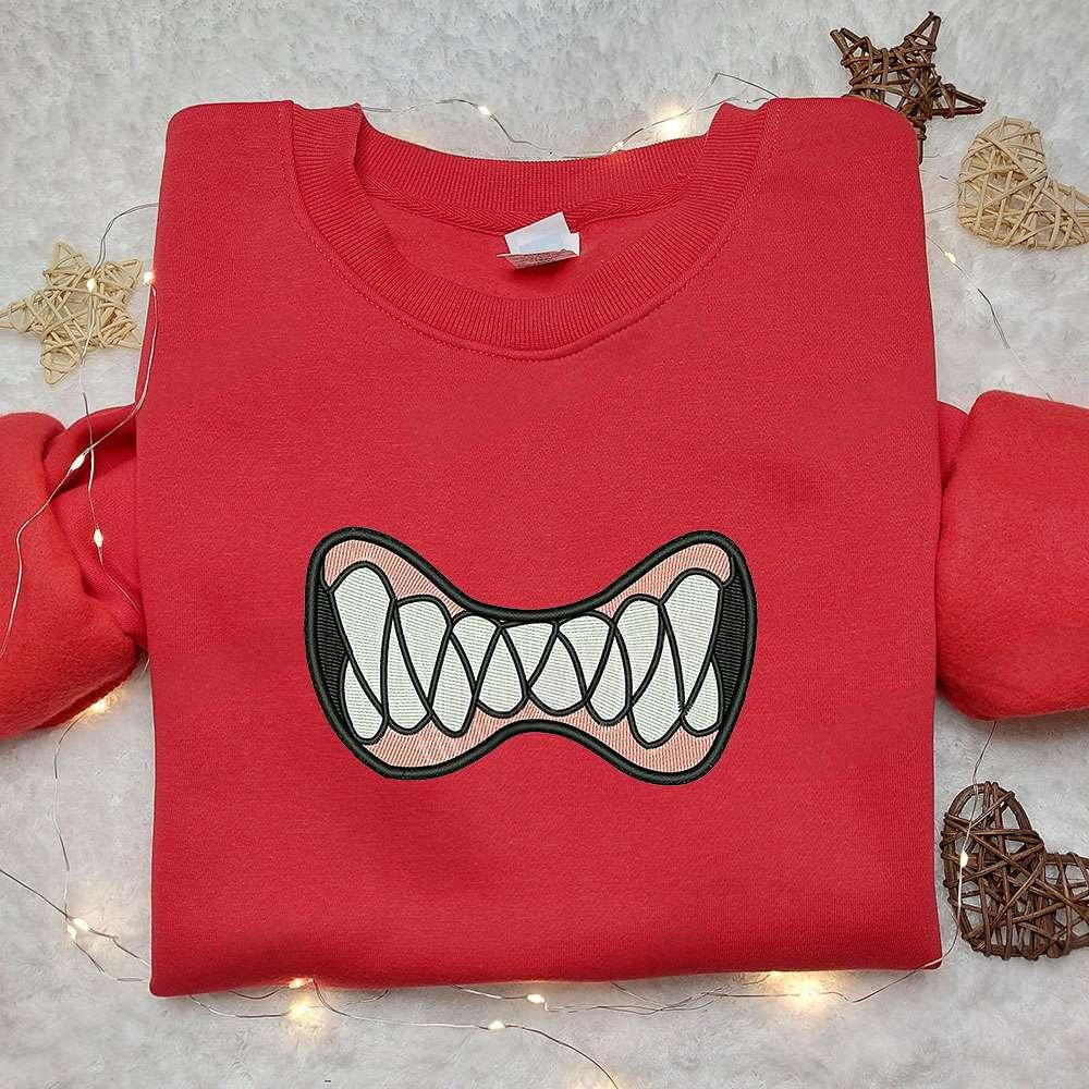 Zombie Mouth Embroidered Sweatshirt Halloween Embroidered Hoodie Best Halloween Gift Ideas