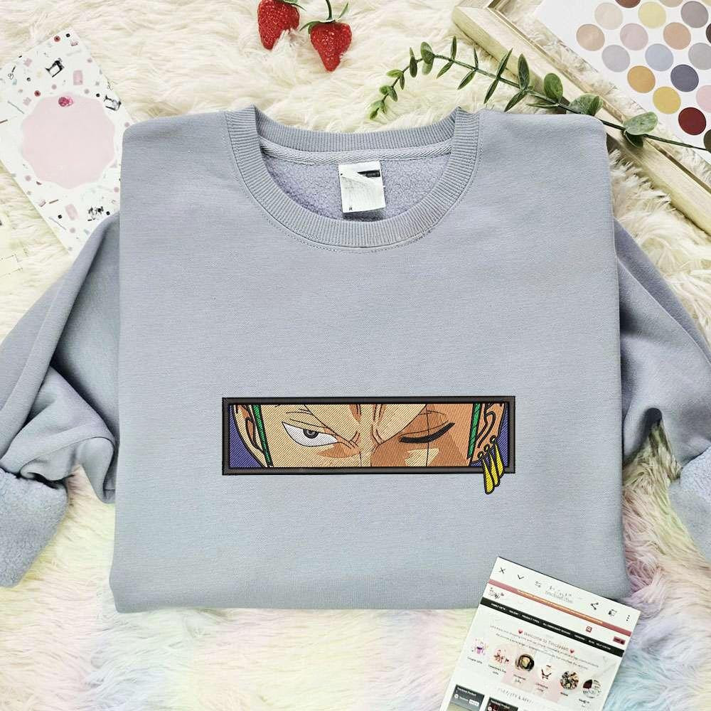 Zoro Eyes One Piece Anime , Anime Embroidered T-shirt Sweatshirt Hoodie, Inspired Anime Movie, Best Gift for Anime Fans