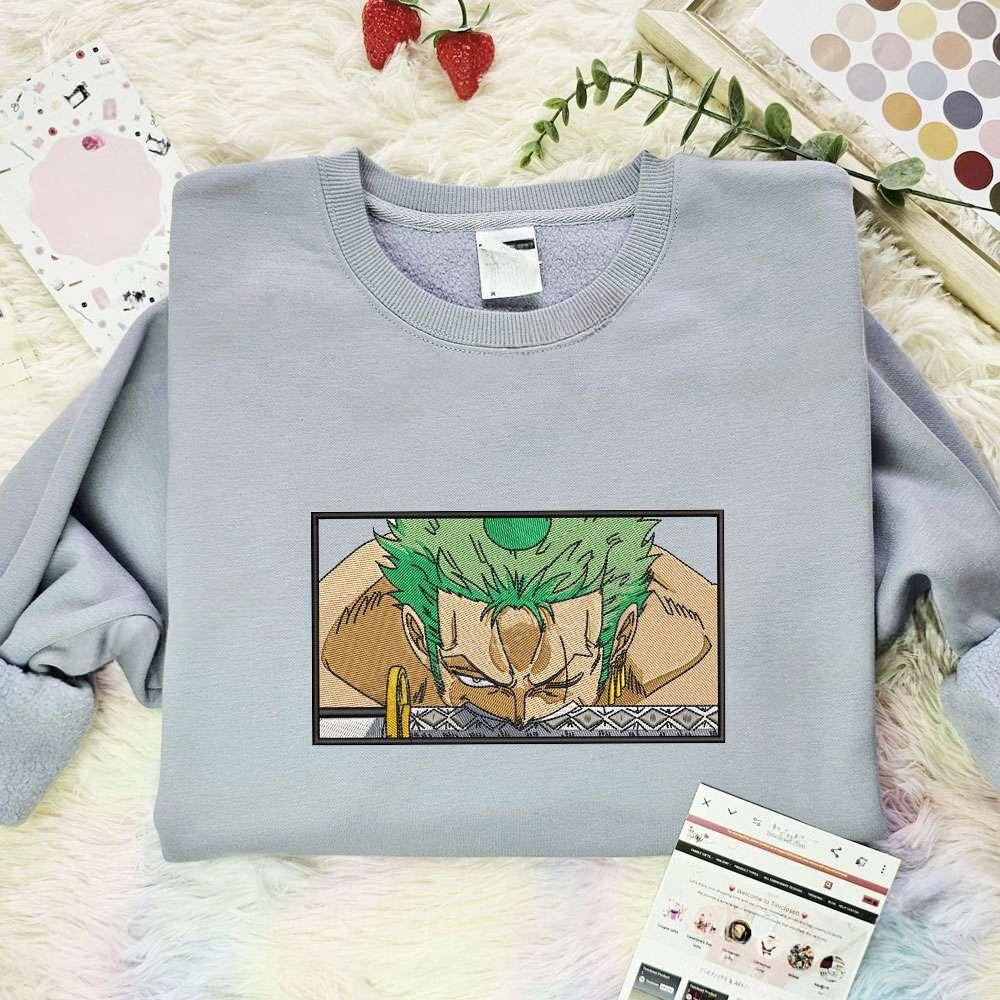Zoro One Piece Anime , Anime Embroidered T-shirt Sweatshirt Hoodie, Inspired Anime Movie, Best Gift for Anime Fans