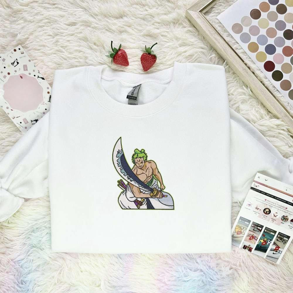Zoro One Piece Anime , Anime Embroidered T-shirt Sweatshirt Hoodie, Inspired Anime Movie, Best Gift for Anime Fans