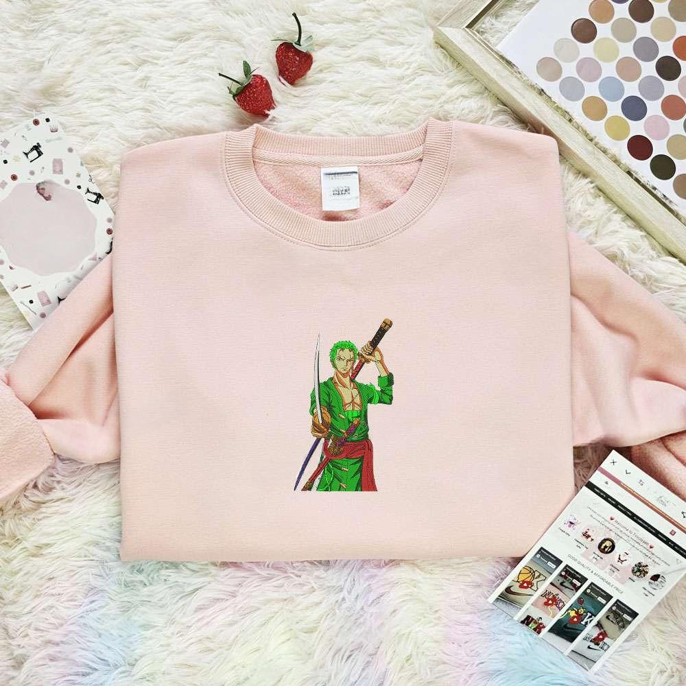 Zoro Three Swords Style One Piece Anime , Anime Embroidered T-shirt Sweatshirt Hoodie, Inspired Anime Movie, Best Gift for Anime Fans