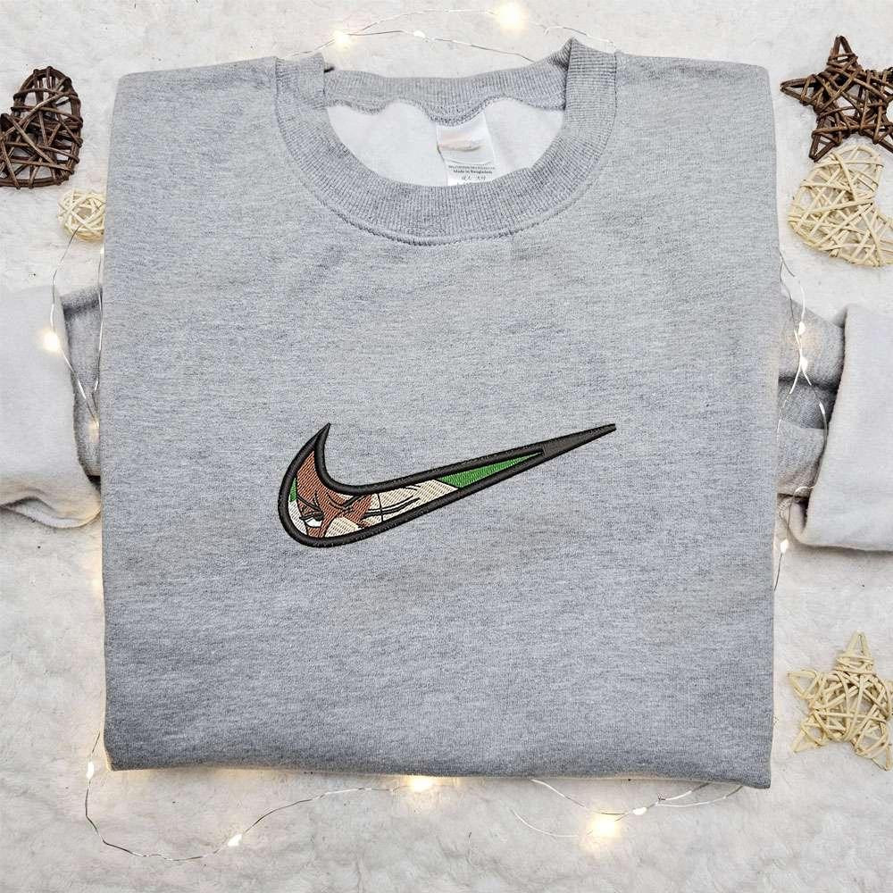 Zozonoa Zoro X Swoosh Anime Embroidered Hoodie One Piece Embroidered Shirt , Anime Embroidered T-shirt Sweatshirt Hoodie, Inspired Anime Movie, Best Gift for Anime Fans
