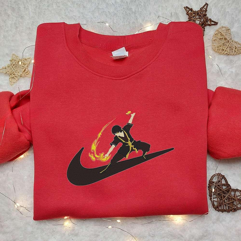 Zuko X Nike Swoosh Anime , Anime Embroidered T-shirt Sweatshirt Hoodie, Inspired Anime Movie, Best Gift for Anime Fans